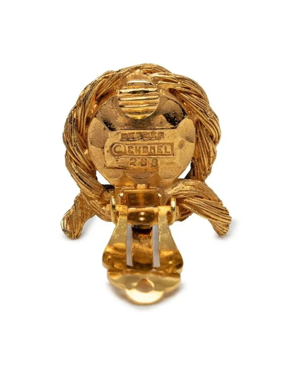 Chanel Earrings Gold Plated Faux Pearl